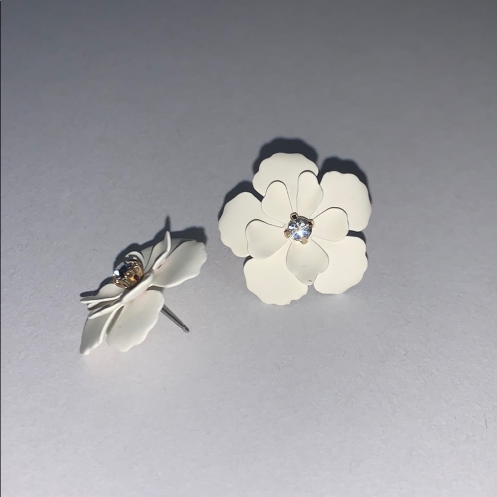 White Flower Earrings